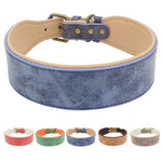 Personalized Leather Pet Collar Wide Padded Pet ID Collars Free Engraving