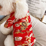 Winter Warm Dog Jacket  Chinese Styles Embroidery Clothes