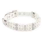 Pearl Pet Collar Artificial Pearls Rhinestone Pet Collar