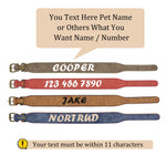 Personalized Leather Pet Collar Wide Padded Pet ID Collars Free Engraving