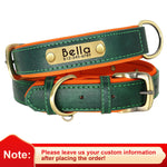 Customized Leather ID Nameplate Pet Collar Soft Padded Dogs Collars Free Engraving