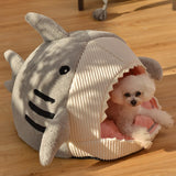 Four Seasons Universal Cat Bed Big Mouth Shark Pet Nest and Cushion 2 In 1 Dog House Sleep Bag  Cotton Kennel