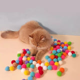 Interactive Launch Training Cat Toys Creative Kittens Mini Pompoms  Plush Ball Toys