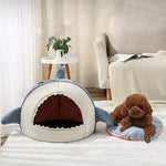 Four Seasons Universal Cat Bed Big Mouth Shark Pet Nest and Cushion 2 In 1 Dog House Sleep Bag  Cotton Kennel