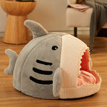 Four Seasons Universal Cat Bed Big Mouth Shark Pet Nest and Cushion 2 In 1 Dog House Sleep Bag  Cotton Kennel