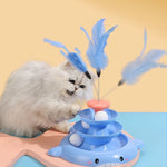 Cat Swivel Toy Ball Self Interesting Dolphin Design With Feathers Pet Stick Funny Auto Combination Supplies