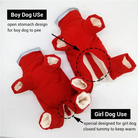 Dog winter clothing, warm and waterproof  jumpsuit,  reflective jacket,