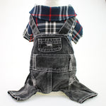 Denim Plaid Overalls for Cats or Dogs