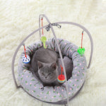 Cute Cat Bed with Hanging Play Toys