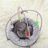 Cute Cat Bed with Hanging Play Toys