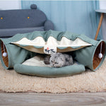 Folding Interactive Tunnel/Soft Sleeping Mat for Cats/Dogs