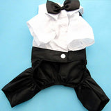 Wedding Suit Formal Shirt For Small-Med Sized Dogs Bow tie Tuxedo