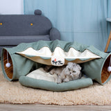 Folding Interactive Tunnel/Soft Sleeping Mat for Cats/Dogs