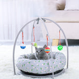 Cute Cat Bed with Hanging Play Toys