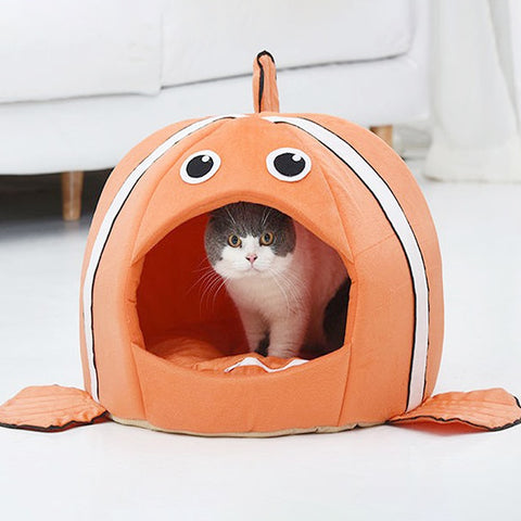 Cats Sleeping Bed /Cave   Lovely Fish Kitten Tent