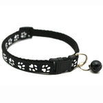 Adjustable Paw Print Cat Collar With Bell   Anti-Strangling