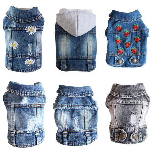 XS-2XL Denim Dog Clothes