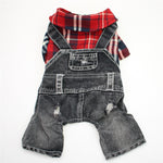 Denim Plaid Overalls for Cats or Dogs