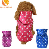 Wave Point Printed Dog Waterproof Raincoat