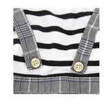 Striped Shirt with Overall 
Shorts ;Dog Clothes for Spring/ Fall