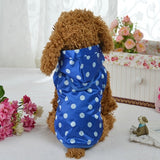 Wave Point Printed Dog Waterproof Raincoat