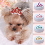 Pet Faux Pearl Crown Shape Bows