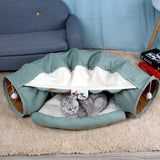 Folding Interactive Tunnel/Soft Sleeping Mat for Cats/Dogs