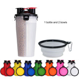 2 IN 1 Pet Travel Water/Food Bottle Collapsible