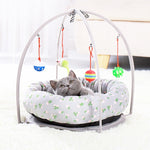 Cute Cat Bed with Hanging Play Toys