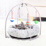 Cute Cat Bed with Hanging Play Toys