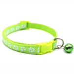 Adjustable Paw Print Cat Collar With Bell   Anti-Strangling