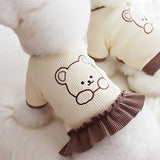 Cute Pet Casual Wear ;   Teddy Bear Cotton Onesie