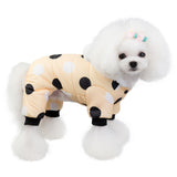 Polka Dot Cotton Padded Winter Dog Coat/ Snowsuit