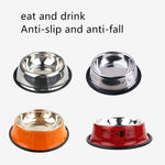 Multicolor Stainless Steel Dog /Cat Bowl ; Non-slip