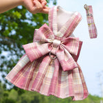 Cute Pet Harness Bow Skirt with Matching Collar