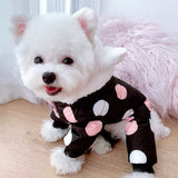 Polka Dot Cotton Padded Winter Dog Coat/ Snowsuit