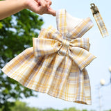 Cute Pet Harness Bow Skirt with Matching Collar