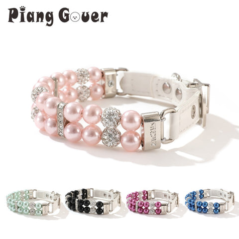 Pearl Pet Collar Artificial Pearls Rhinestone Pet Collar