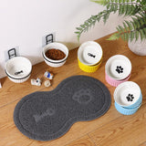 Wall Holder, Adjustable Height Ceramics Feeding Bowls; Anti Spill