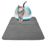 1Pc Non-slip Cat Litter Mat; Double Layer Cat Litter Trapping; Waterproof; Easy Clean