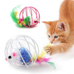 Colorful Feathered Cat Teaser Toy