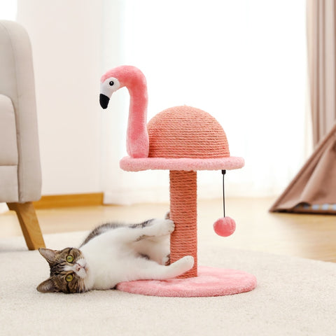 Animal Shaped Cat Scratching Post /Flamingo