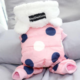 Polka Dot Cotton Padded Winter Dog Coat/ Snowsuit