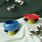 Ceramic Flower Pet Bowls