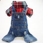 Denim Plaid Overalls for Cats or Dogs