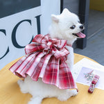 Cute Pet Harness Bow Skirt with Matching Collar