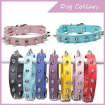 Leather Pet Collar Spiked Studded  Pet Necklace For Small Medium Large Dogs Cats