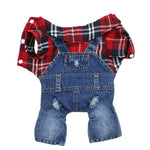 Denim Plaid Overalls for Cats or Dogs