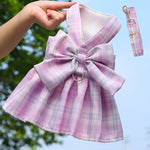 Cute Pet Harness Bow Skirt with Matching Collar