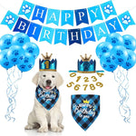 Dog Birthday Party Supplies; Bandana Scarf ,Shiny Crown Hat, Bow Collar